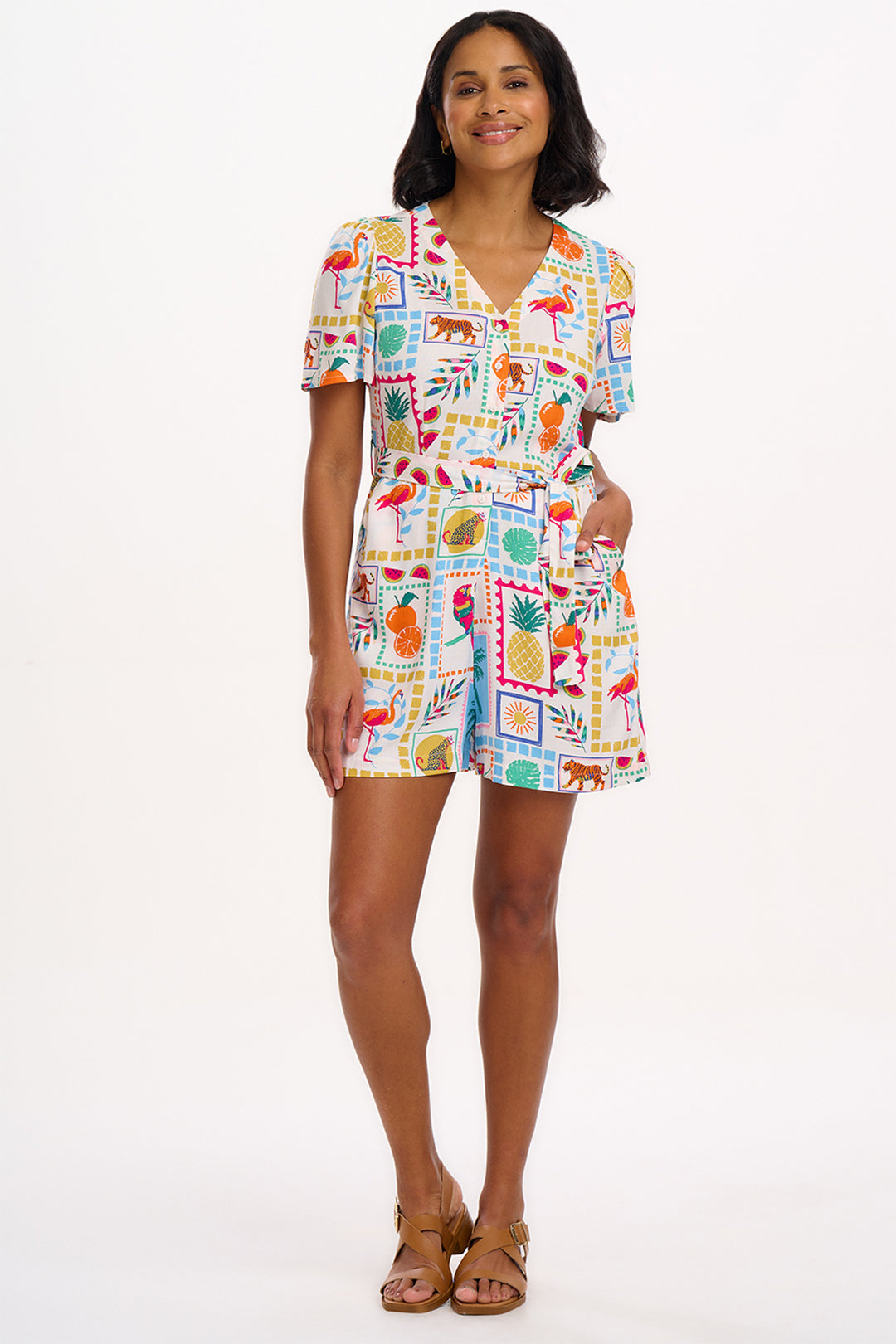 Sugarhill Brighton Gweneth Jungle Tile Playsuit JS0205 - Experience Boutique