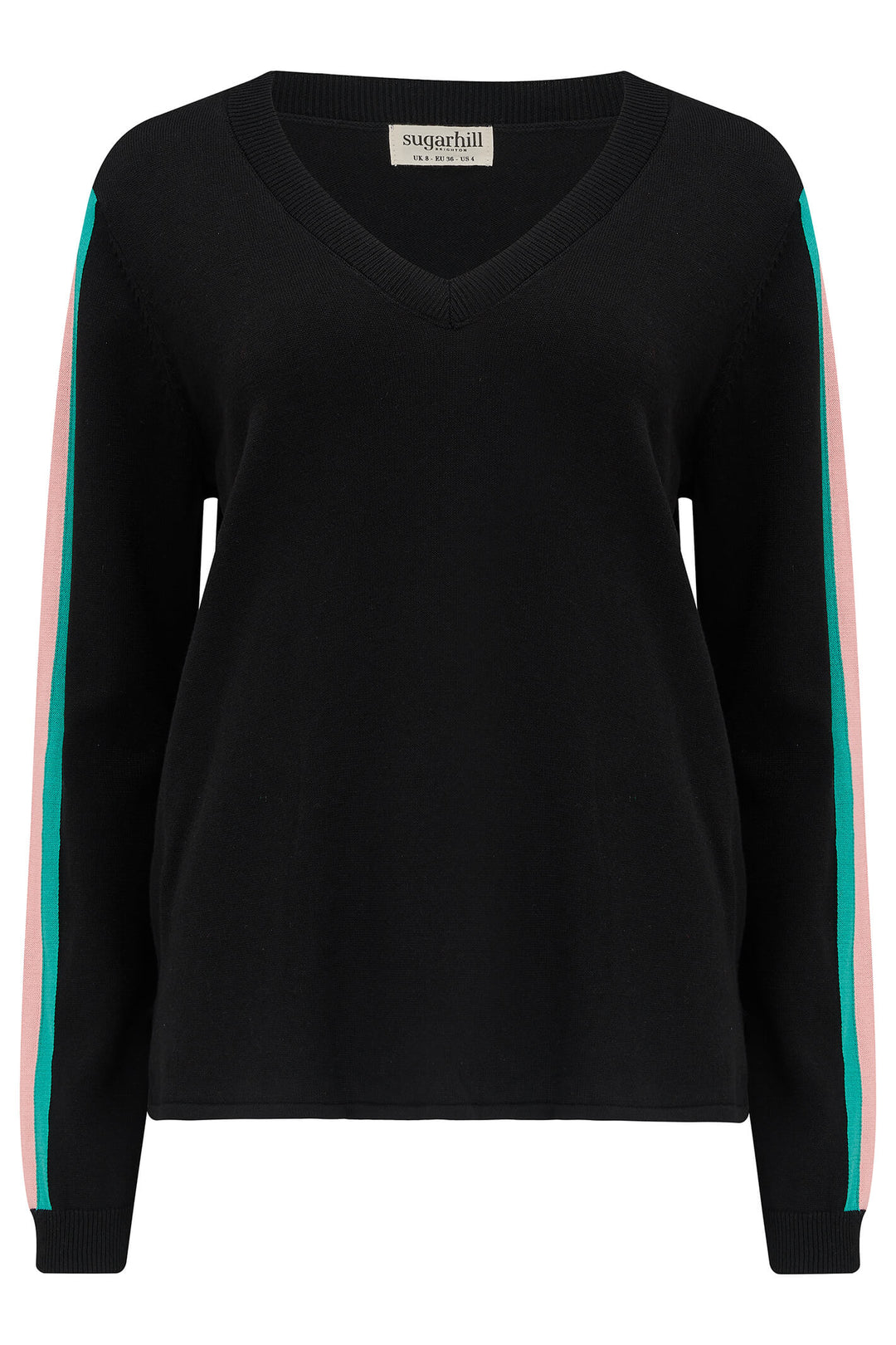 Sugarhill Brighton K0753 Black Sports Stripe Libby Jumper - Experience Boutique