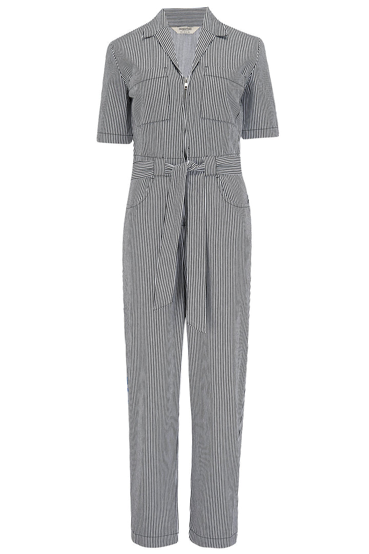 Sugarhill Brighton Meredith Boilersuit Jumpsuit Monochrome Stripe JS0210 - Experience Boutique