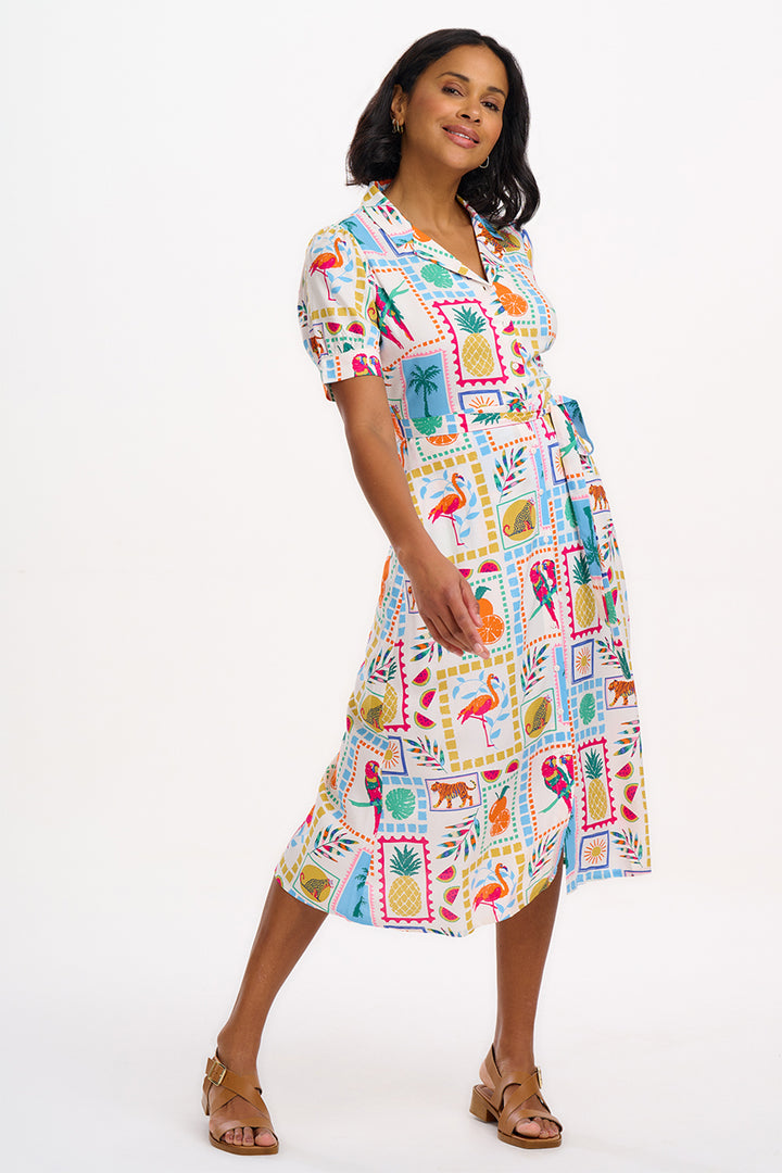 Sugarhill Brighton Penelope Jungle Tile Midi Dress D1263 - Experience Boutique