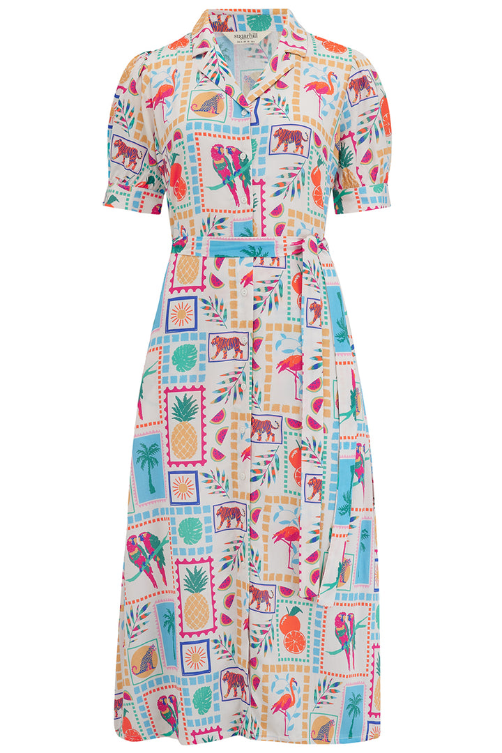 Sugarhill Brighton Penelope Jungle Tile Midi Dress D1263 - Experience Boutique
