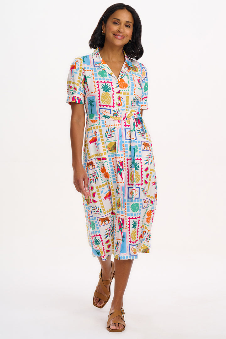 Sugarhill Brighton Penelope Jungle Tile Midi Dress D1263 - Experience Boutique