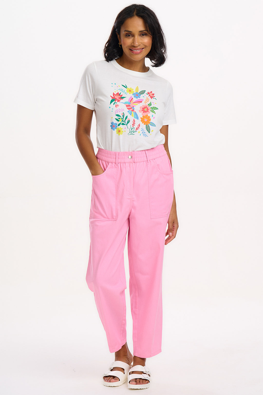 Sugarhill Brighton Rowan Pink Triple Star Trousers TR0099 - Experience Boutique