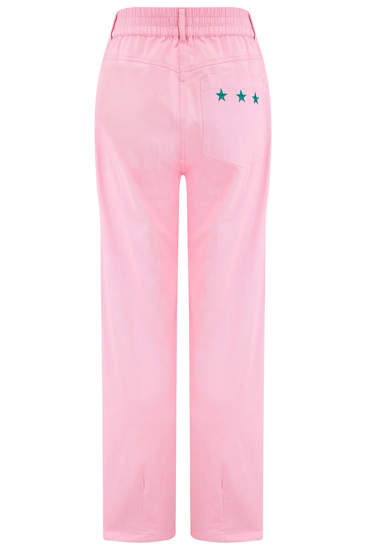 Sugarhill Brighton Rowan Pink Triple Star Trousers TR0099 - Experience Boutique