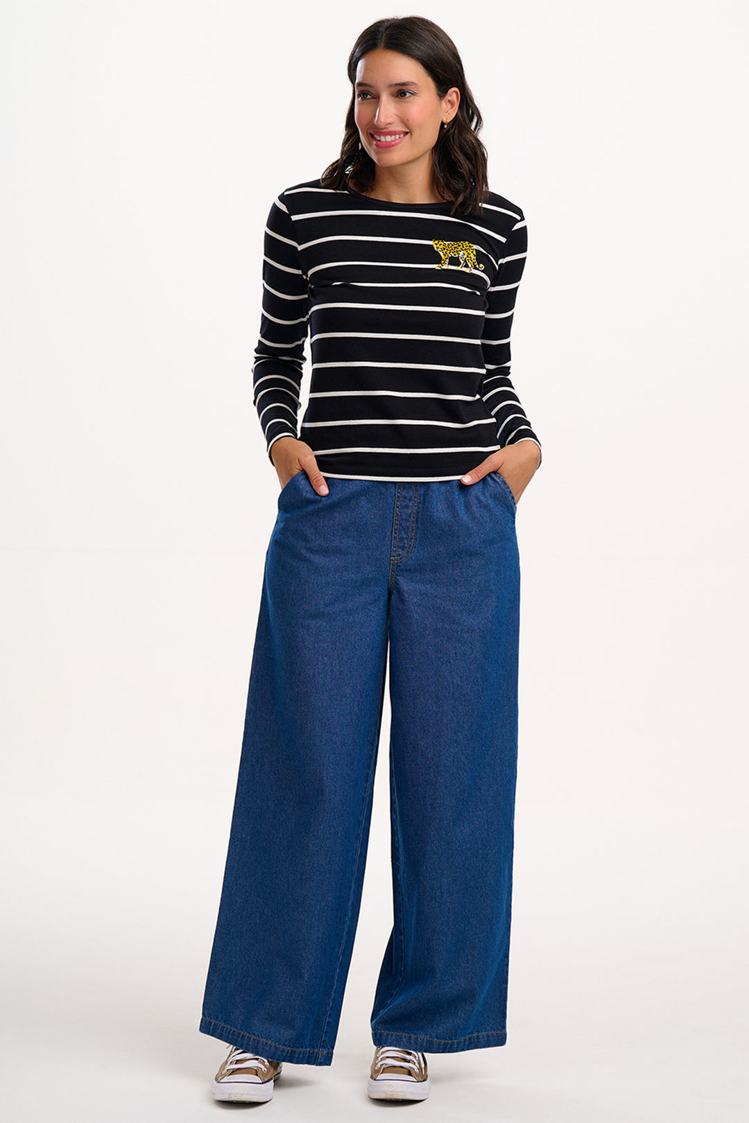 Sugarhill Brighton TR0105 Immy Blue Denim Wide Leg Jeans