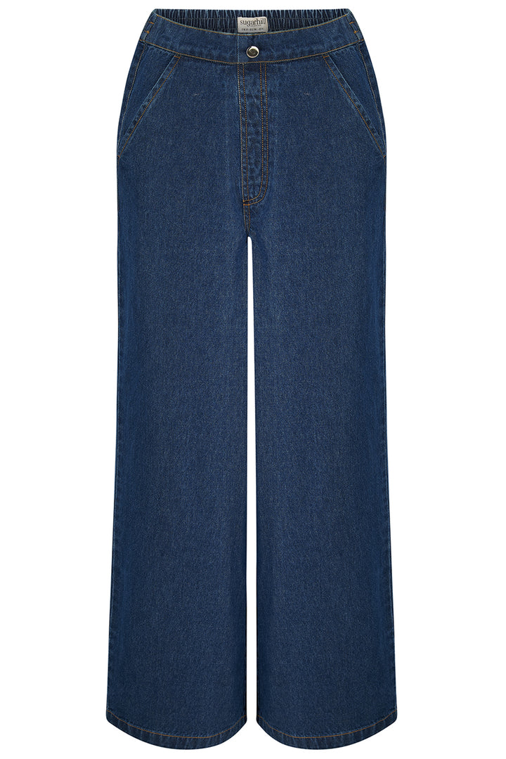 Sugarhill Brighton TR0105 Immy Blue Denim Wide Leg Jeans