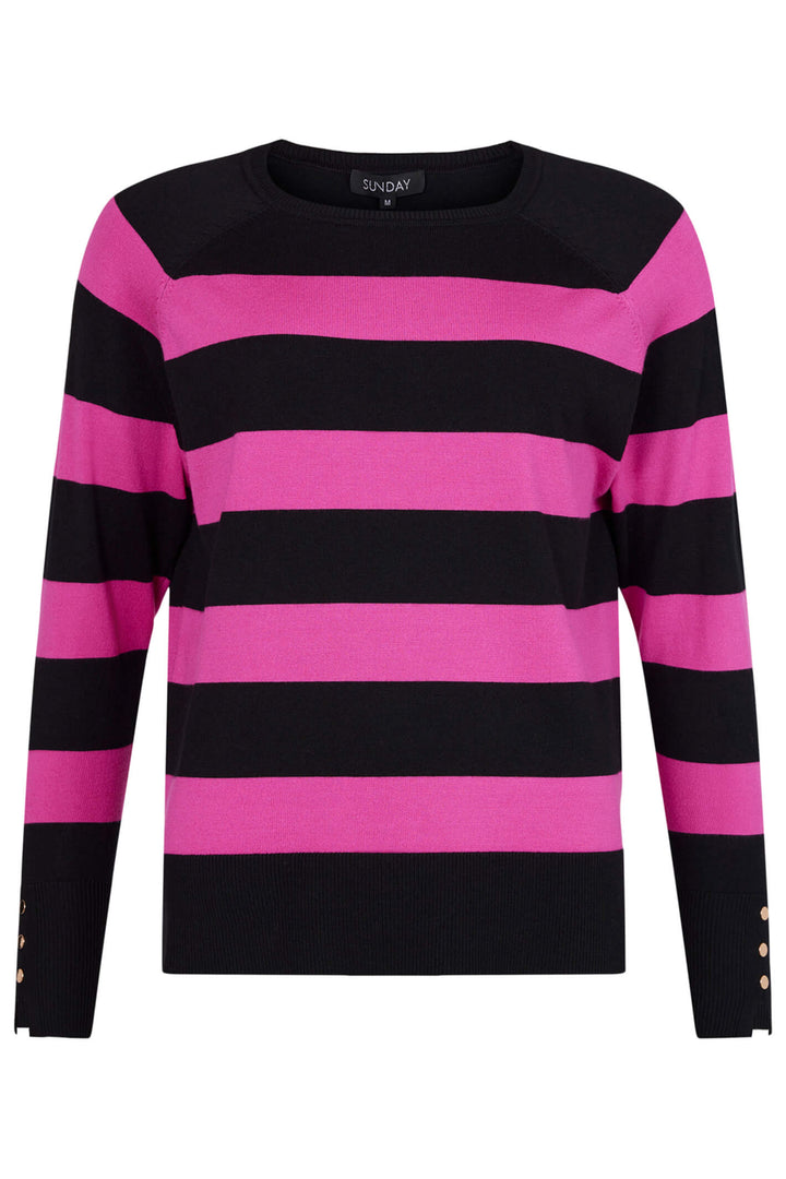 Sunday 6853 57 Pink Black Stripe Jumper - Experience Boutique