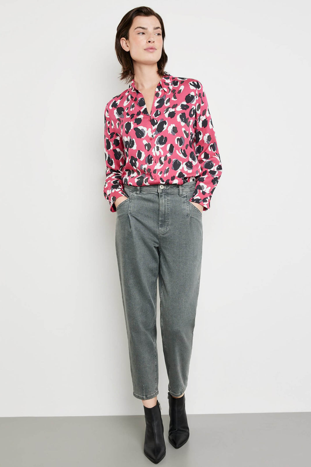 Taifun 420407 Light Grey Denim Mom Jeans - Experience Boutique