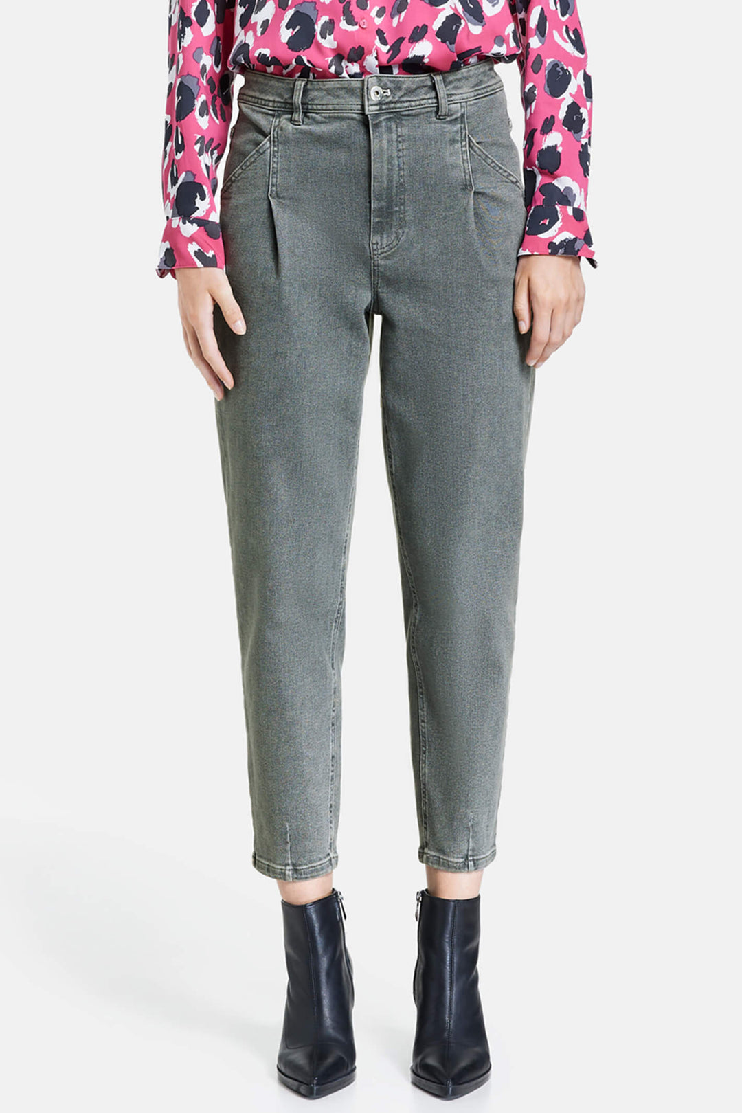Taifun 420407 Light Grey Denim Mom Jeans - Experience Boutique