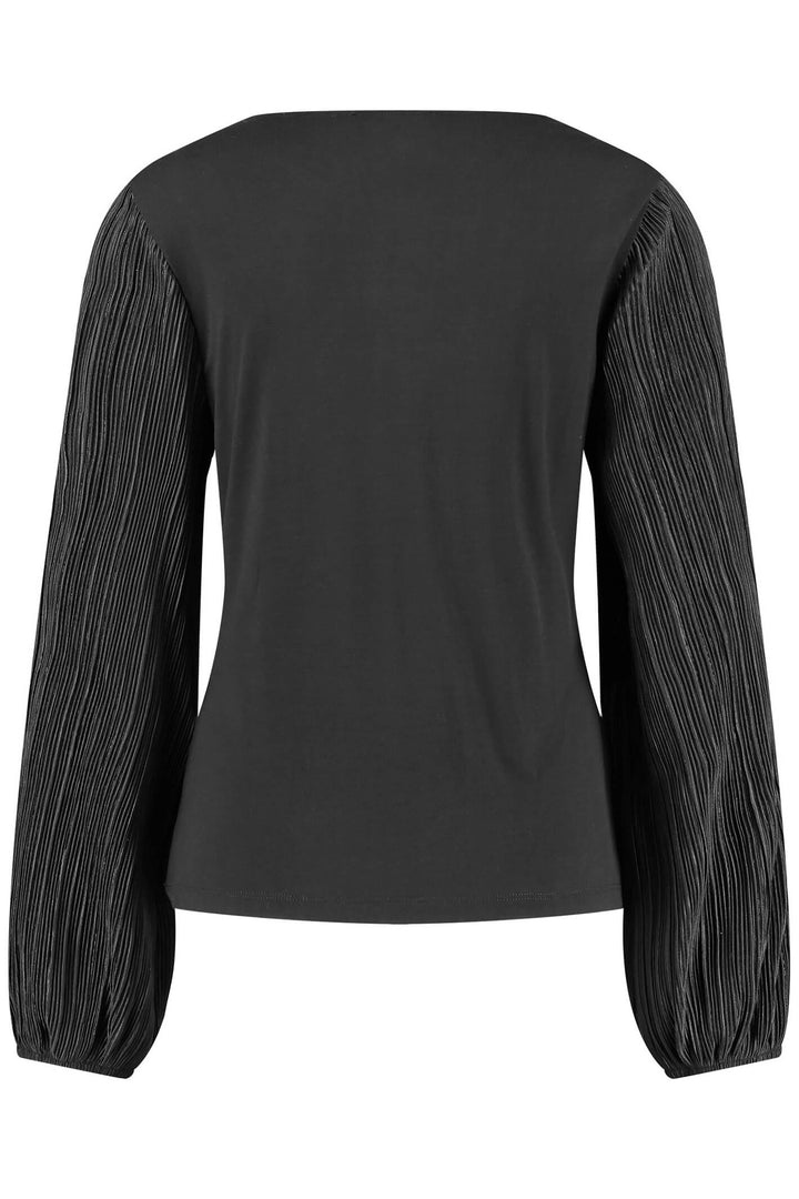 Taifun 471417 Black Balloon Sleeve Top - Experience Boutique