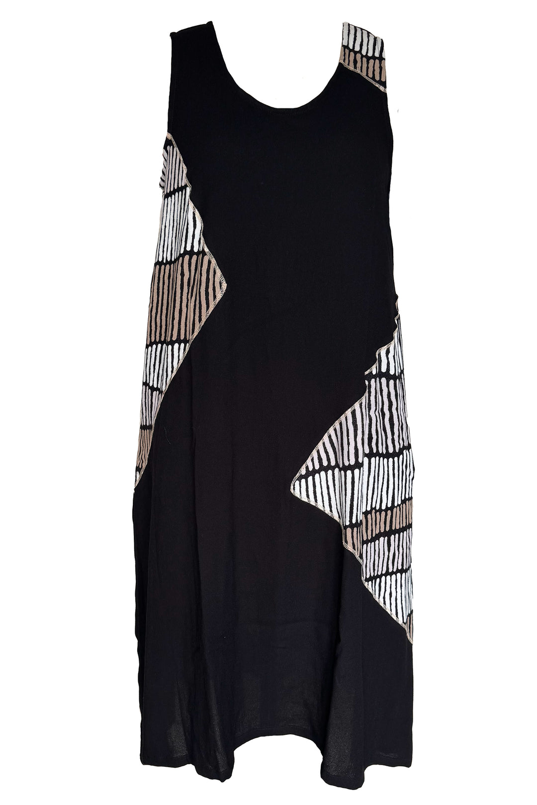 Tara Vao Lana Black & Taupe Dash Print Dress 8175 - Experience Boutique