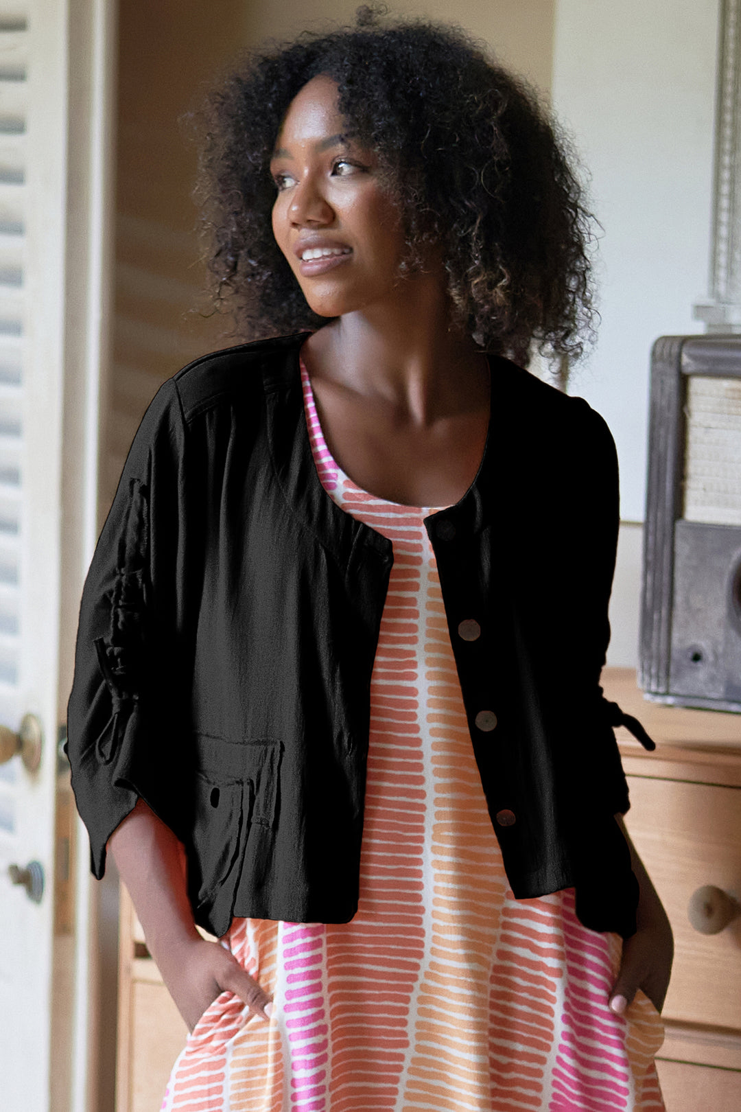 Tara Vao Laura Black Pocket Jacket 5091 - Experience Boutique