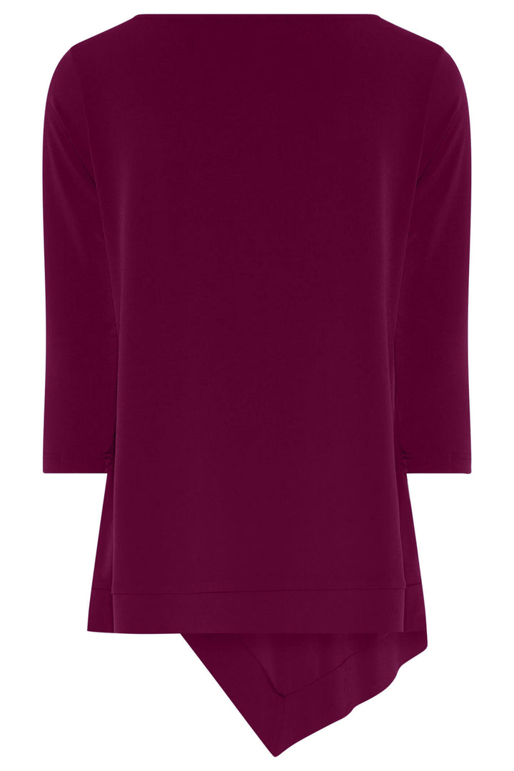 Tia 73037 5600 Magenta Pink Button Detail Top - Experience Boutique