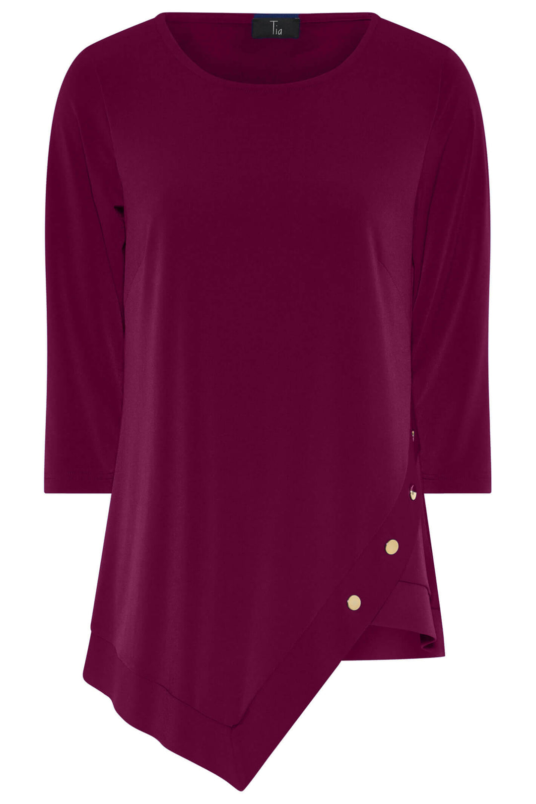 Tia 73037 5600 Magenta Pink Button Detail Top - Experience Boutique