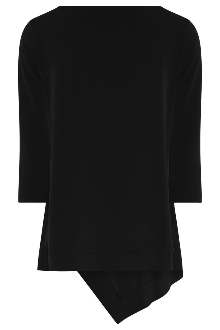 Tia 73037 9000 Black Button Detail Top - Experience Boutique