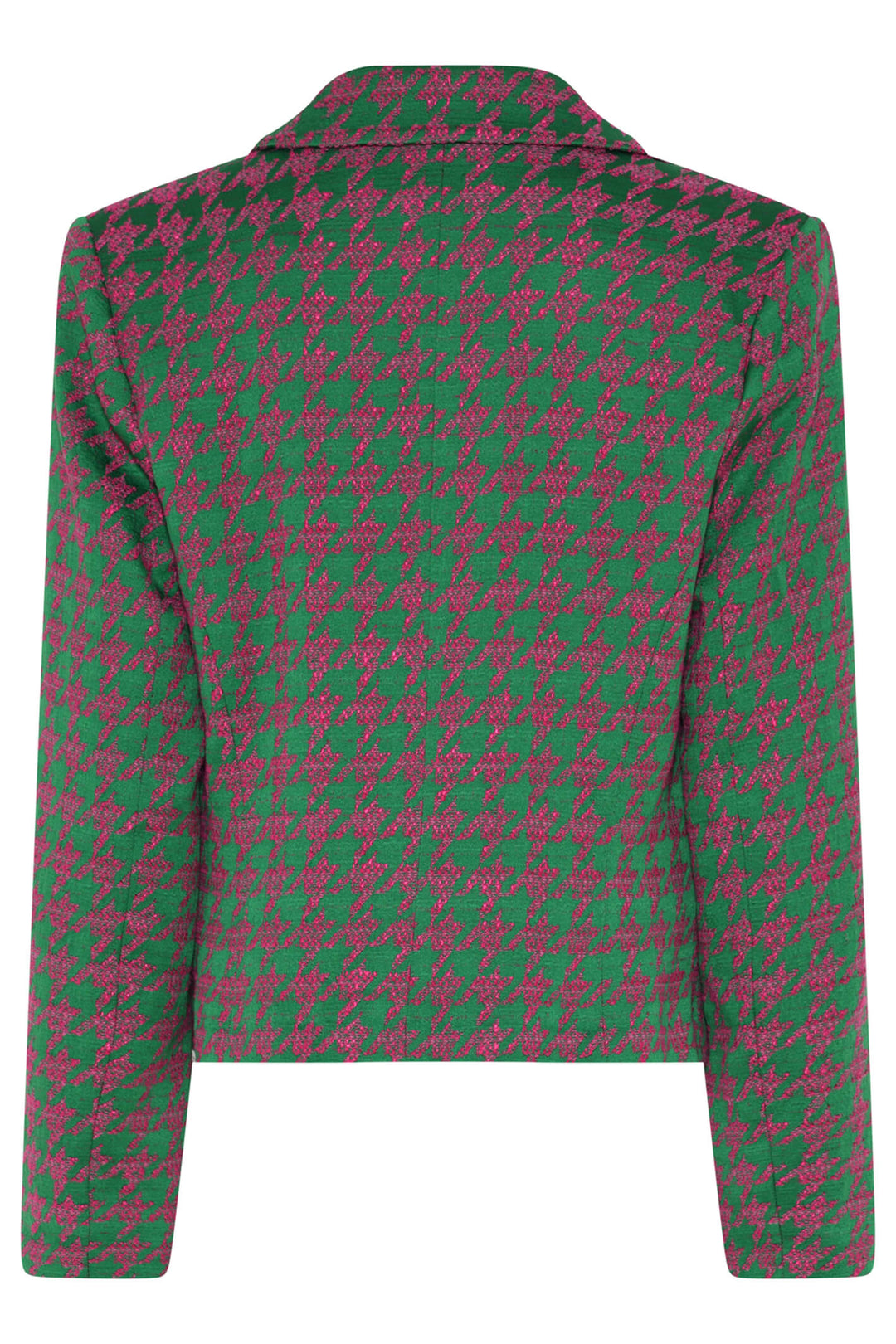 Tia 77597 Emerald Green & Fuchsia Hounds Tooth Jacket - Experience Boutique