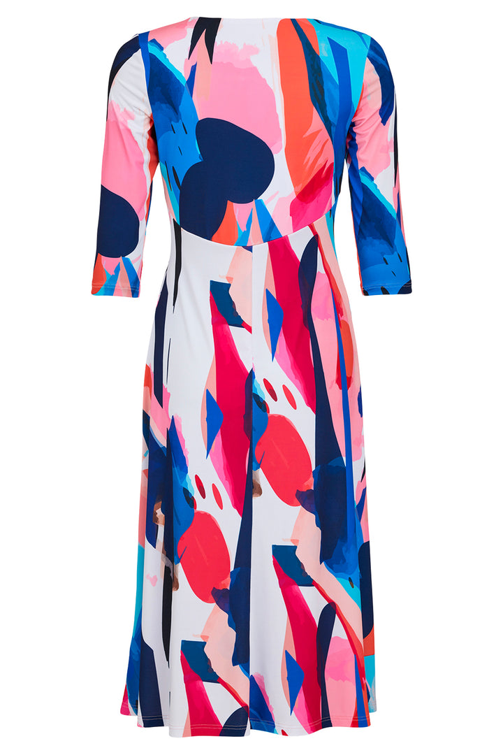 Tia 78161 7176 44 Pink Multicolour Sash Waist Dress