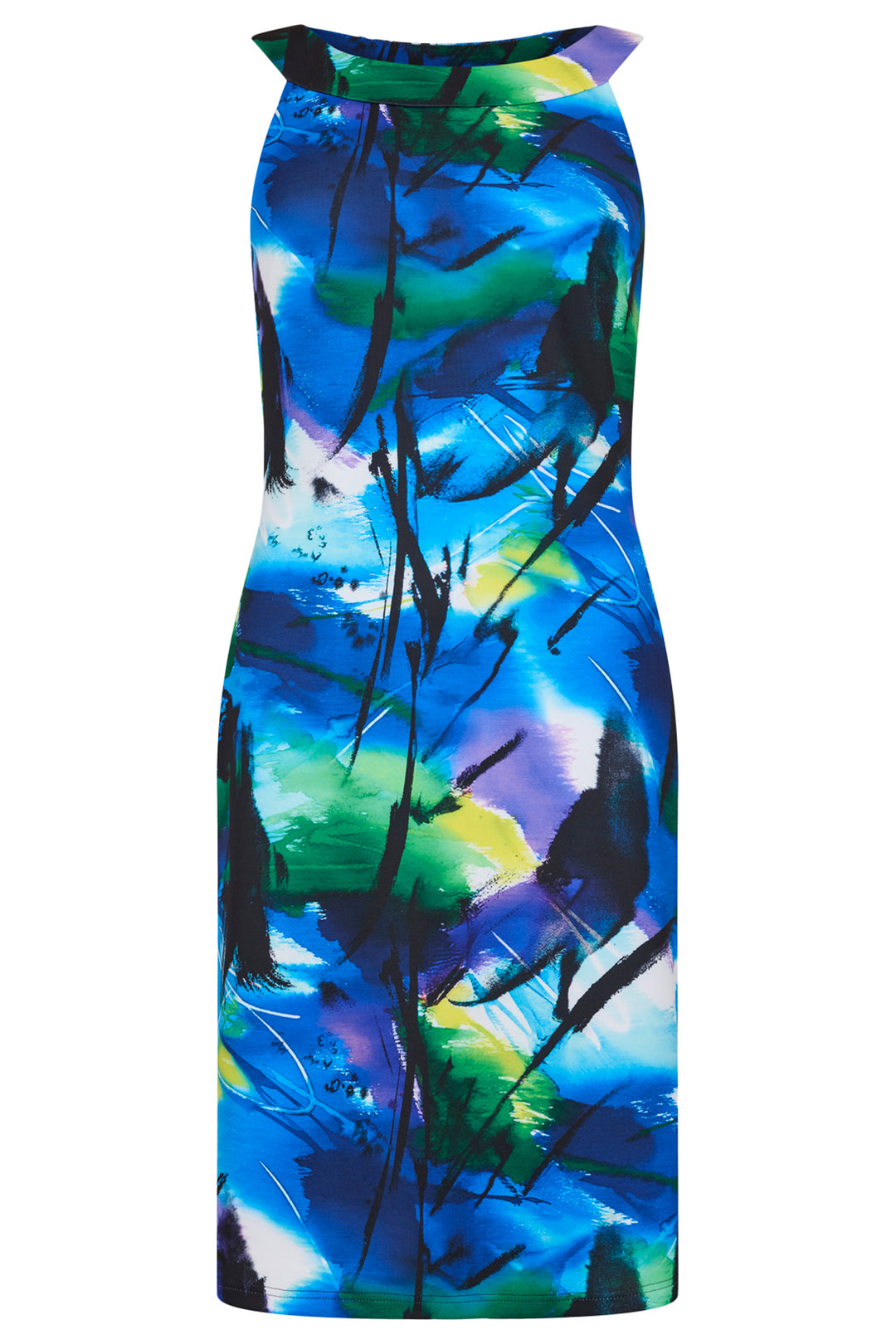 Tia 78196 7175 69 Blue Abstract Print Dress