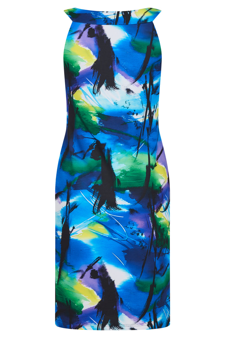 Tia 78196 7175 69 Blue Abstract Print Dress