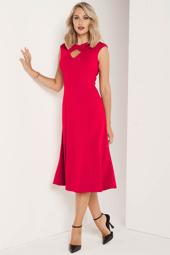 Tia 78671 Cerise Pink Fit & Flare Cocktail Occasion Dress