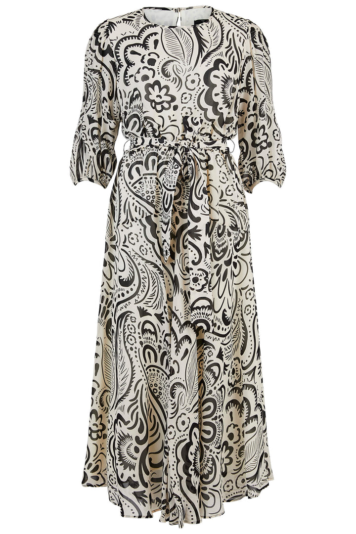 Tia 78680 Monochrome Print Chiffon Midi Dress - Experience Boutique