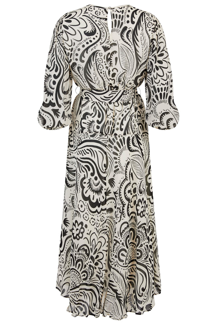 Tia 78680 Monochrome Print Chiffon Midi Dress - Experience Boutique