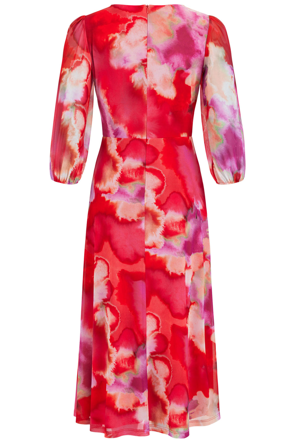 Tia London 78809 46 Red Abstract Print Crossover Dress - Experience Boutique