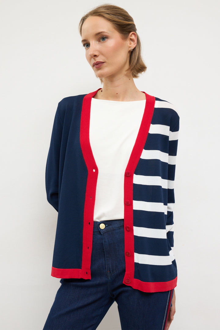 Tinta Balar Navy Stripe Cardigan
