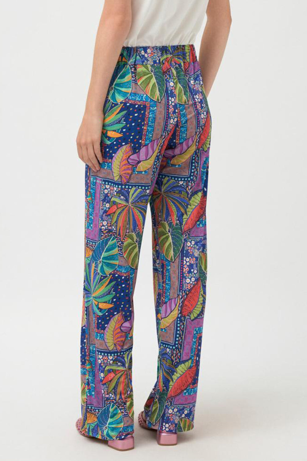 Tinta Balsa Trousers Pull-On Multicolour Tropical Leaf Print 3821000 - Experience Boutique