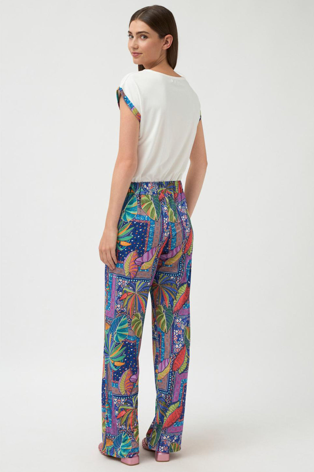 Tinta Balsa Trousers Pull-On Multicolour Tropical Leaf Print 3821000 - Experience Boutique