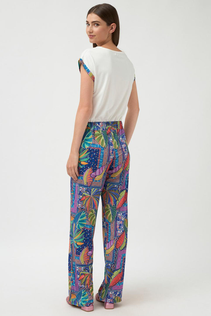 Tinta Balsa Trousers Pull-On Multicolour Tropical Leaf Print 3821000 - Experience Boutique