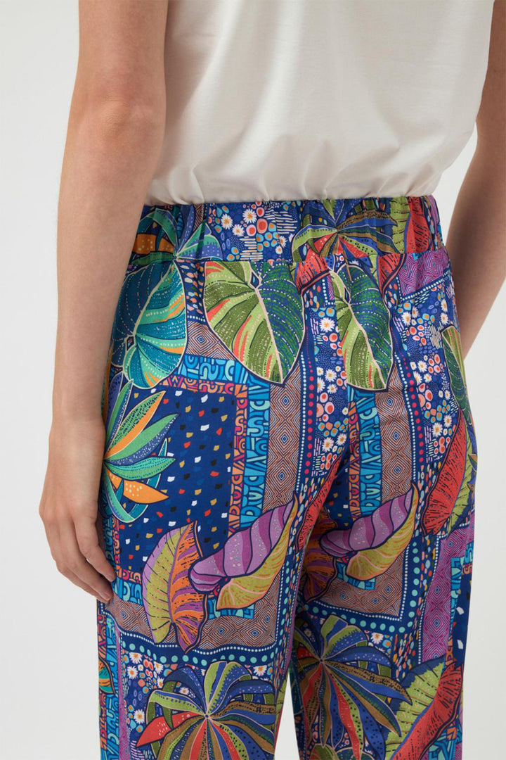 Tinta Balsa Trousers Pull-On Multicolour Tropical Leaf Print 3821000 - Experience Boutique