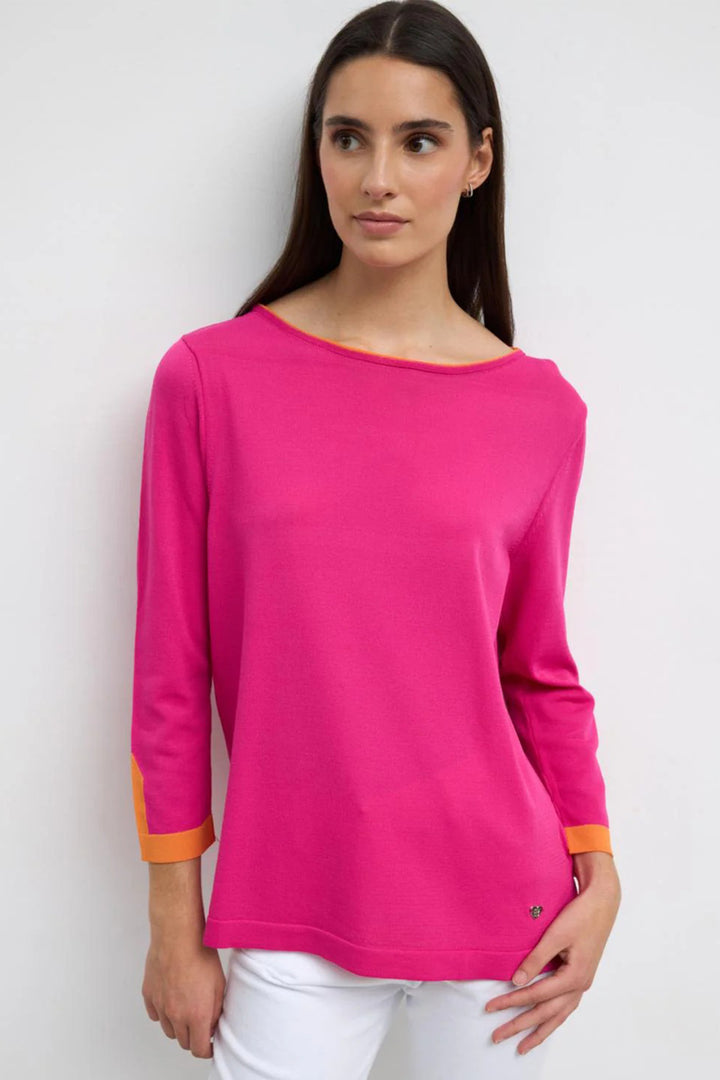 Tinta Iberia Fuchsia Pink Boat Neck Jumper