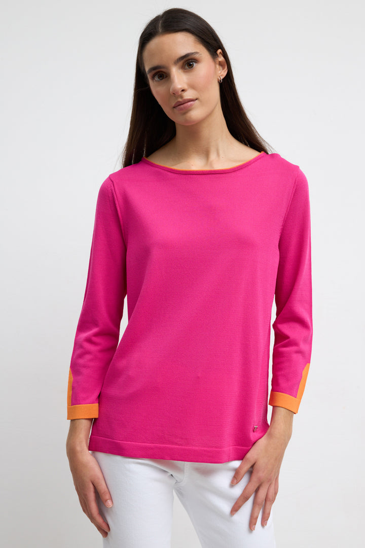 Tinta Iberia Fuchsia Pink Boat Neck Jumper