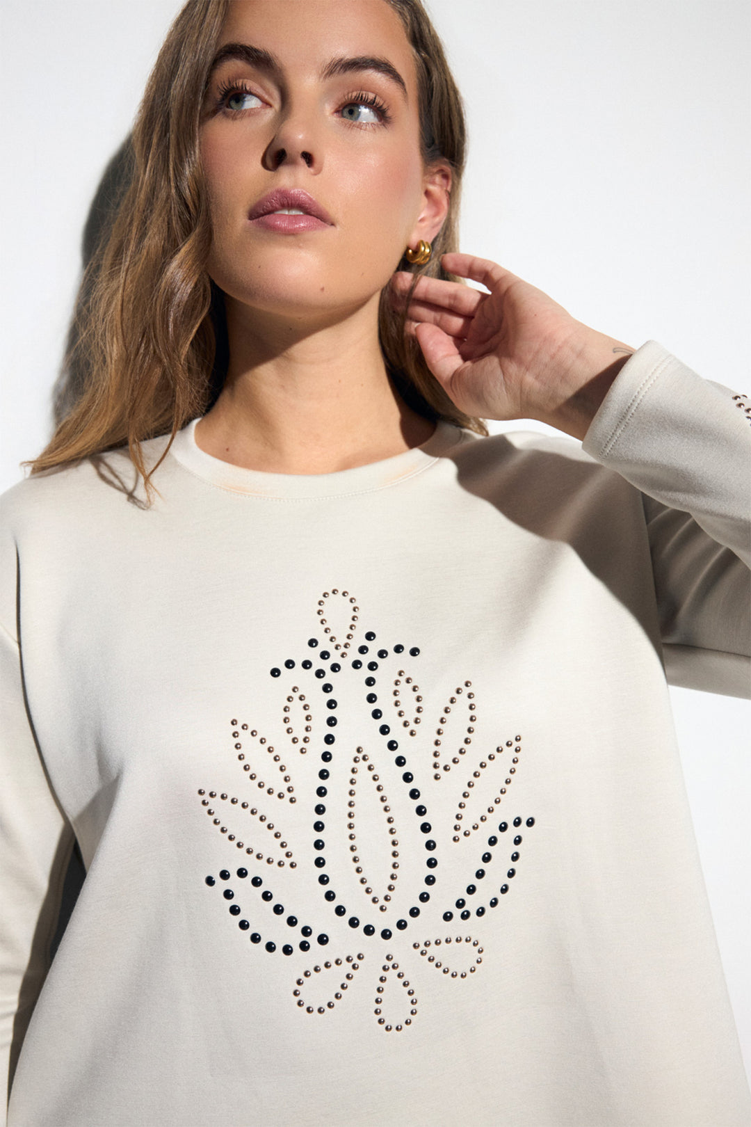 Tinta Miger Offwhite Studded Sweatshirt at Experience Boutique