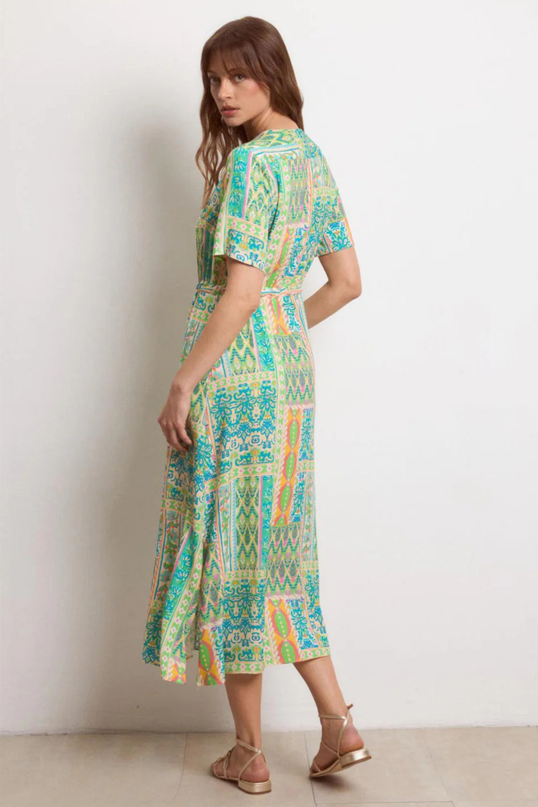 Tinta Santorini Turquoise Blue Green Print Shirt Dress