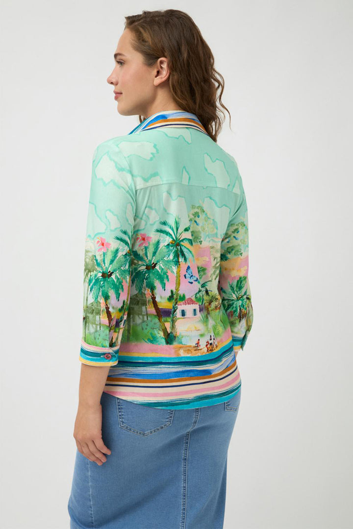 Tinta Xenia Shirt Tropical Print Green - Experience Boutique