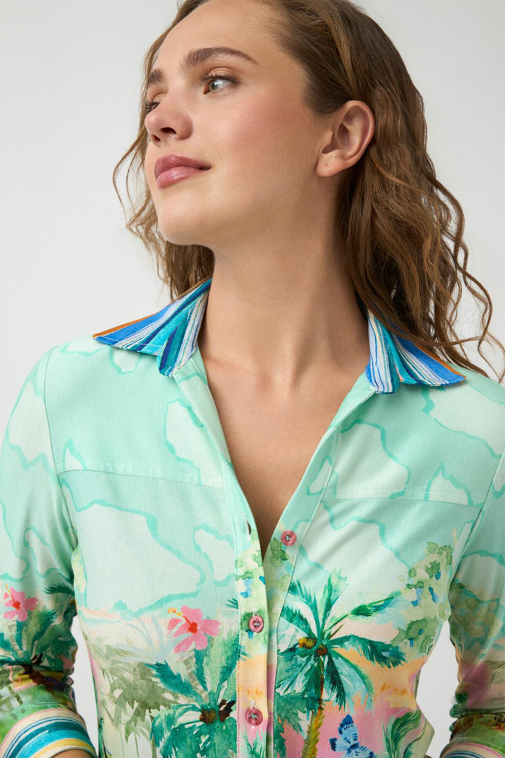 Tinta Xenia Shirt Tropical Print Green - Experience Boutique
