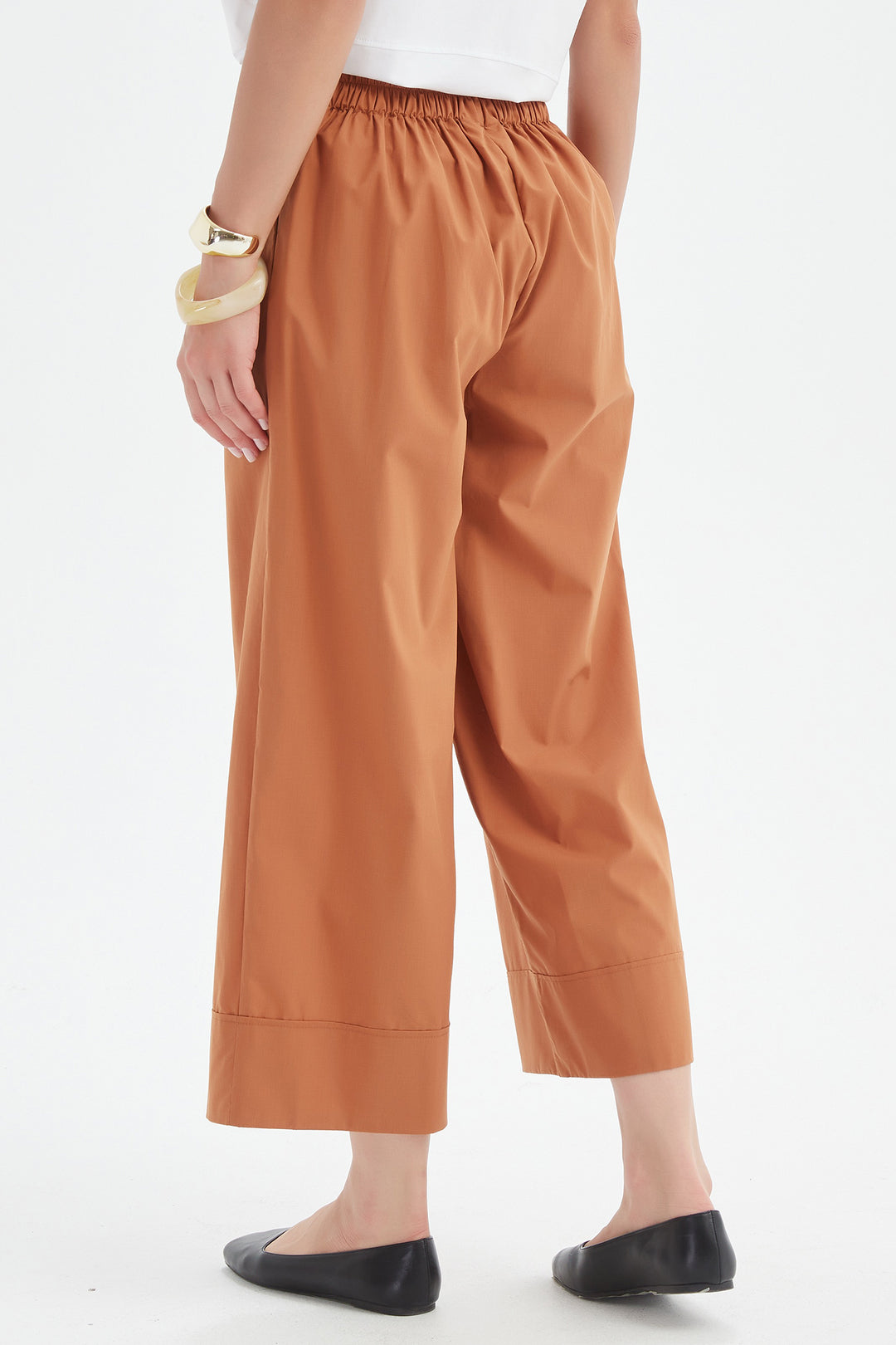 Tirelli 25P3737 Russet Brown Classic Wide Leg Trousers