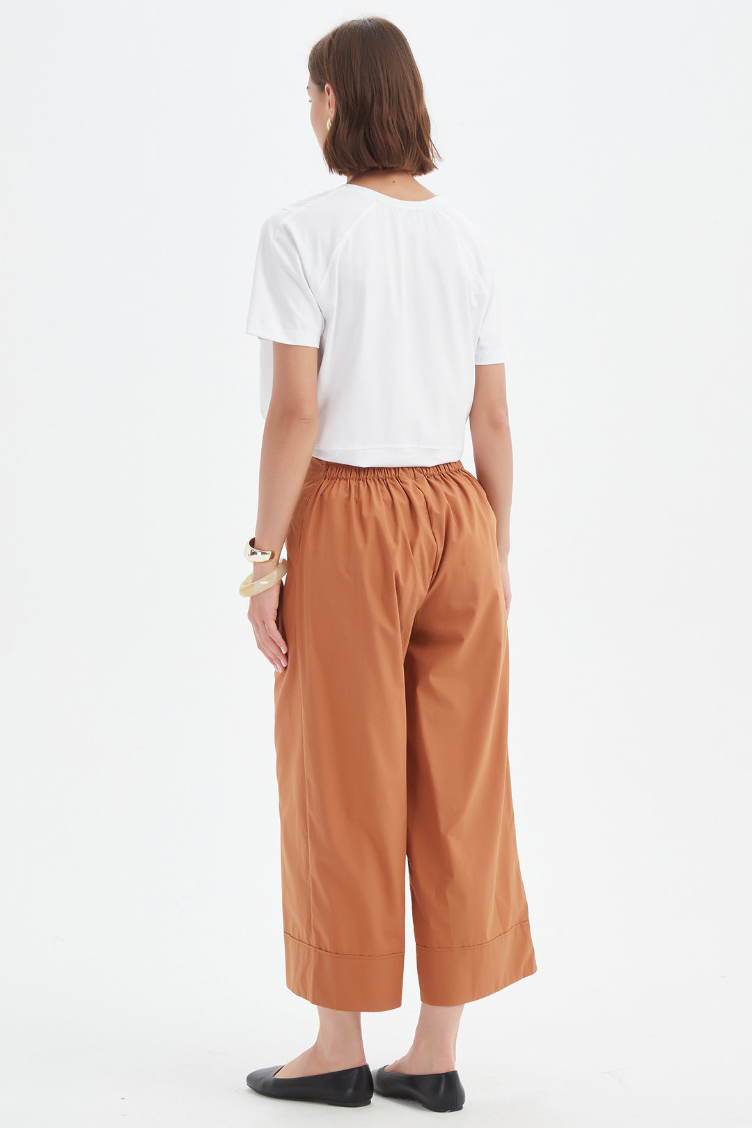 Tirelli 25P3737 Russet Brown Classic Wide Leg Trousers