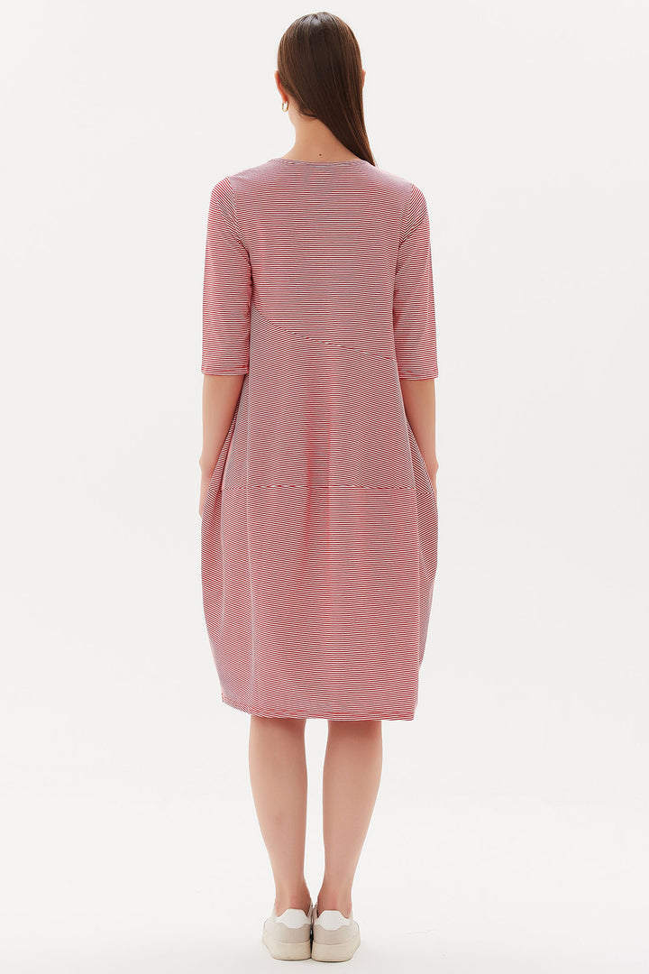 Tirelli D3101 Red Stripe Diagonal Dress - Experience Boutique