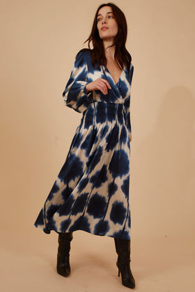 Traffic People BDH127073 Blue Tye Dye Dress - Experience Boutique