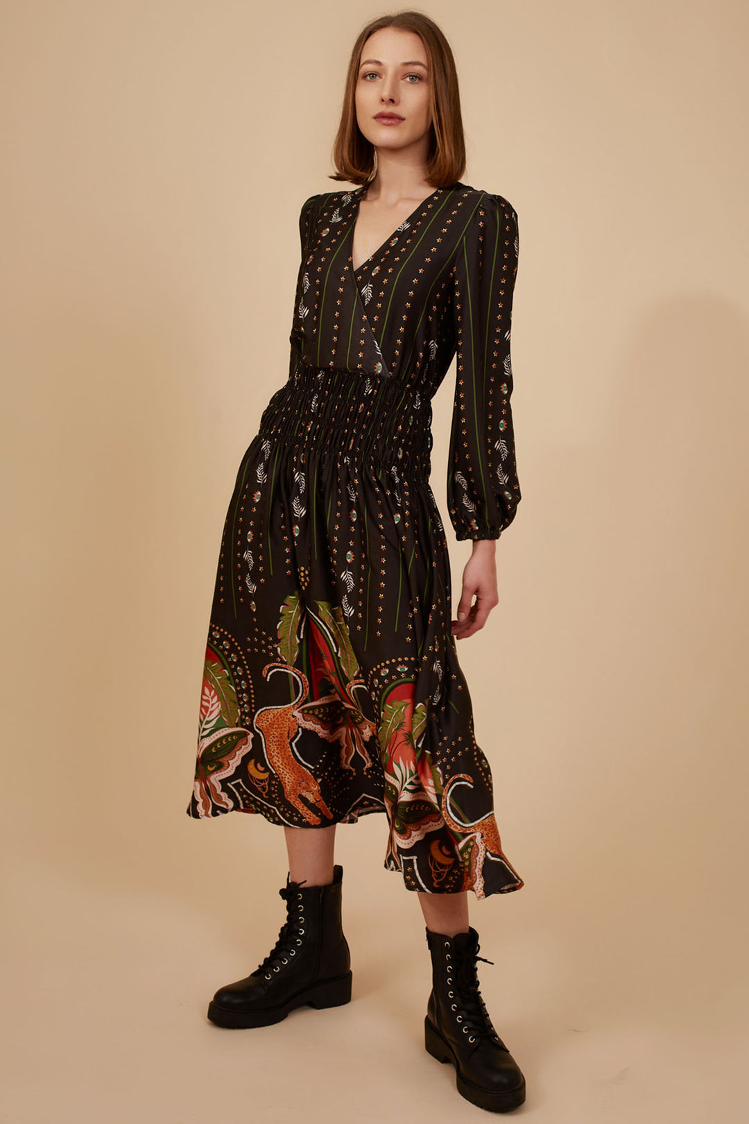 Traffic People UIC127070 Black Print Dress - Experience Boutique