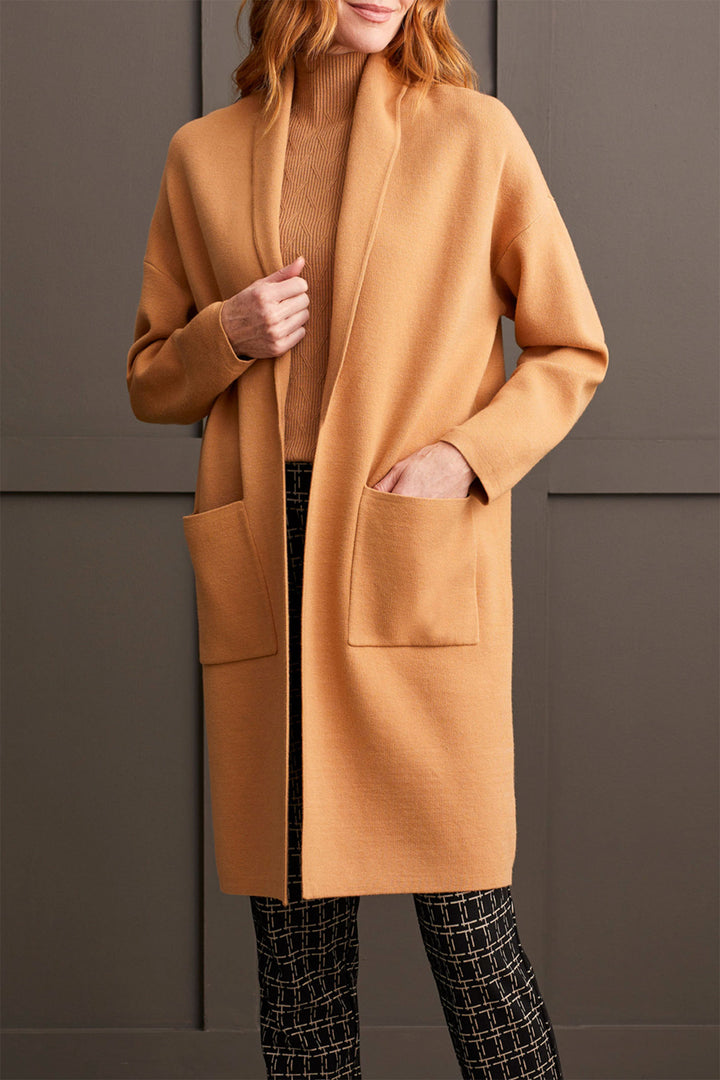 Tribal 1523O-3115 Tan Brown Knitted Cardigan Coat - Experience Boutique