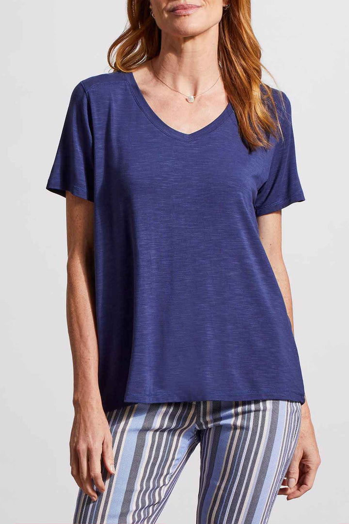 Tribal 1730O Jet Blue V-Neck T-Shirt - Experience Boutique