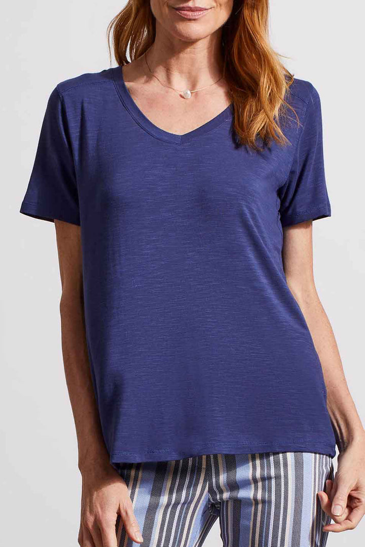 Tribal 1730O Jet Blue V-Neck T-Shirt - Experience Boutique