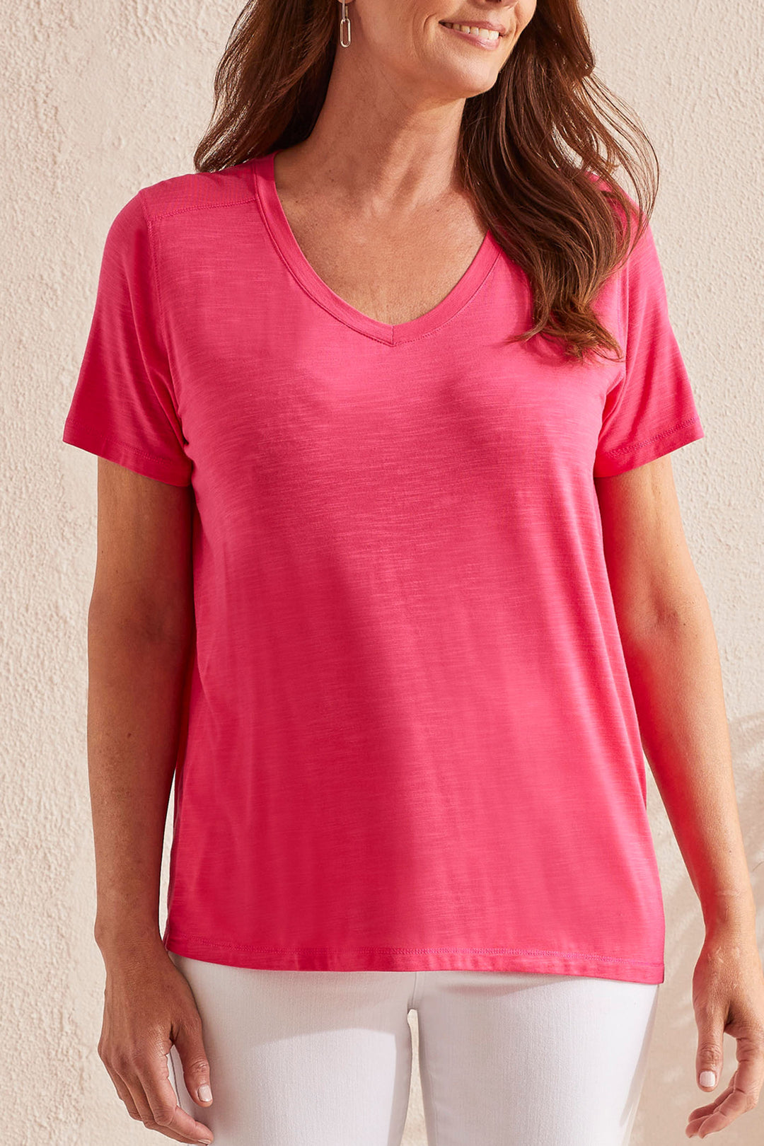 Tribal 1730O Raspberry Pink V-Neck T-Shirt - Experience Boutique
