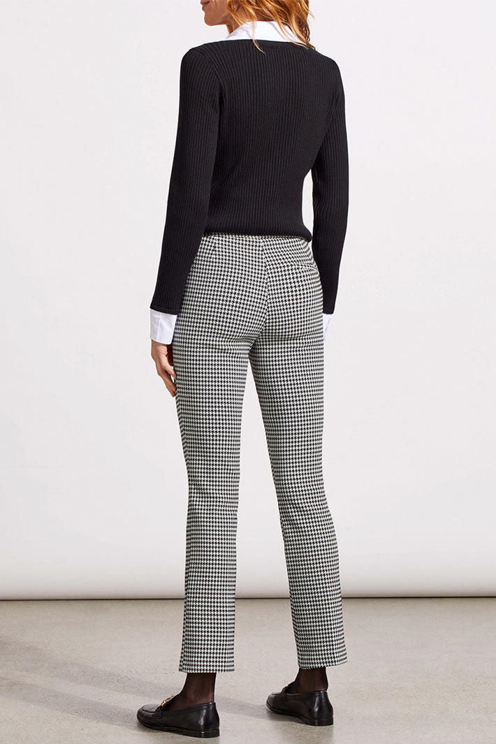 Tribal 1879O-8064 Black Houndstooth Stretch Trousers - Experience Boutique