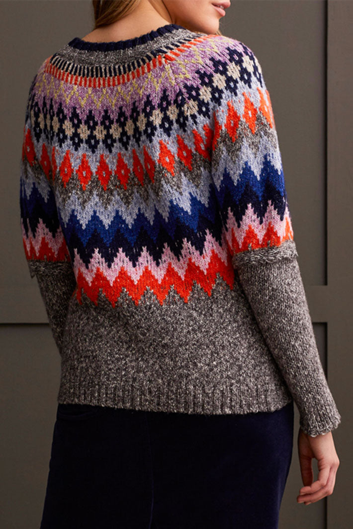 Tribal 1964O-3808 Grey High Voltage Boat Neck Jumper - Experience Boutique