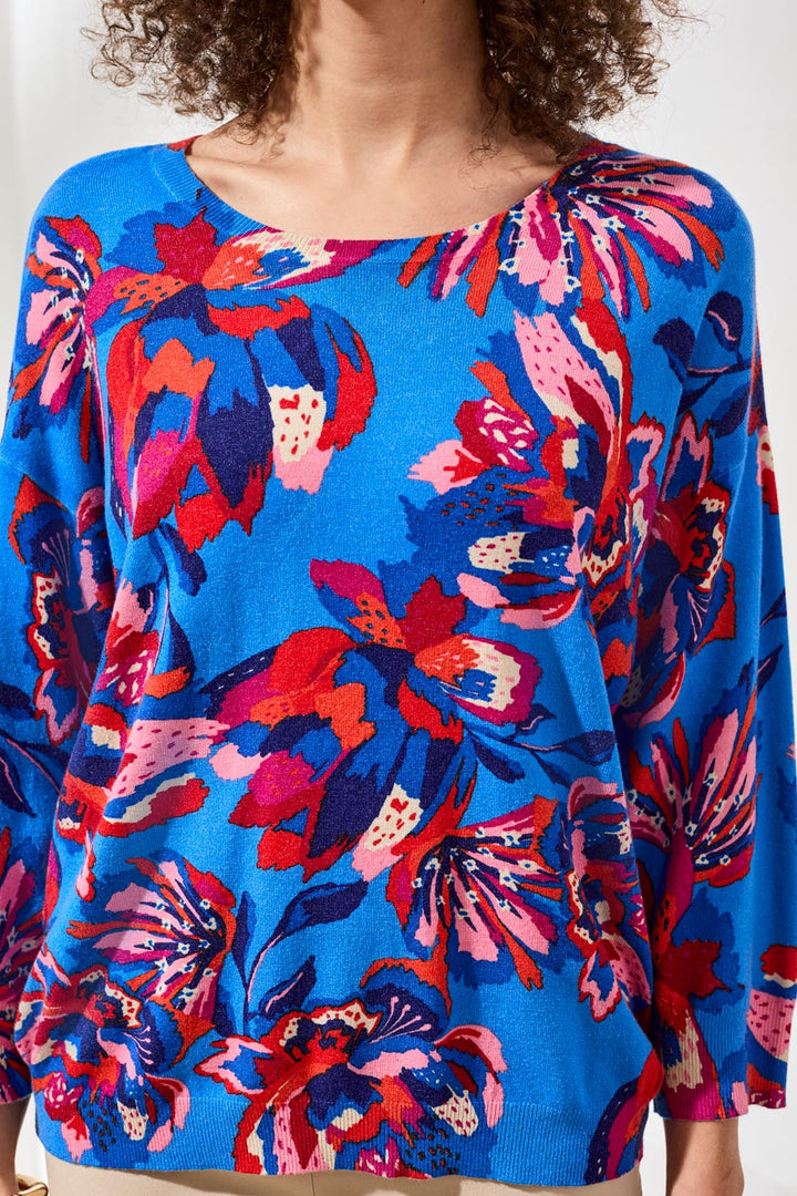 Tribal 2175O-8169 Blue Turkish Sea Floral Print Jumper